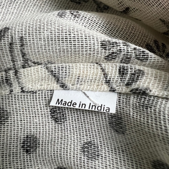 FREE PEOPLE Floral Polka-Dot Star Print Linen Shopping Tote Bag NW0T - Picture 3 of 7